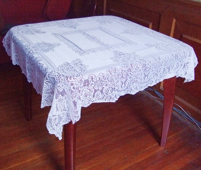 ۷    ̽ ̺ ũν 120 * 120cm (47 & * 47 &) Square100 %   ȭƮ /Free shipping floral lace table cloth 120*120cm(47&*47&) Square
